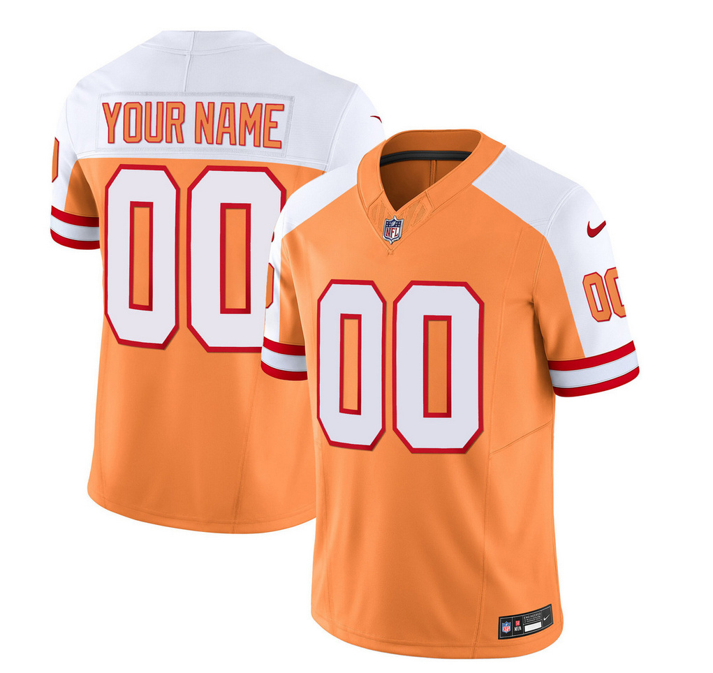 Men's Tampa Bay Buccaneers Active Player Custom 2023 F.U.S.E.White/Gold Throwback Limited Football Stitched Jersey